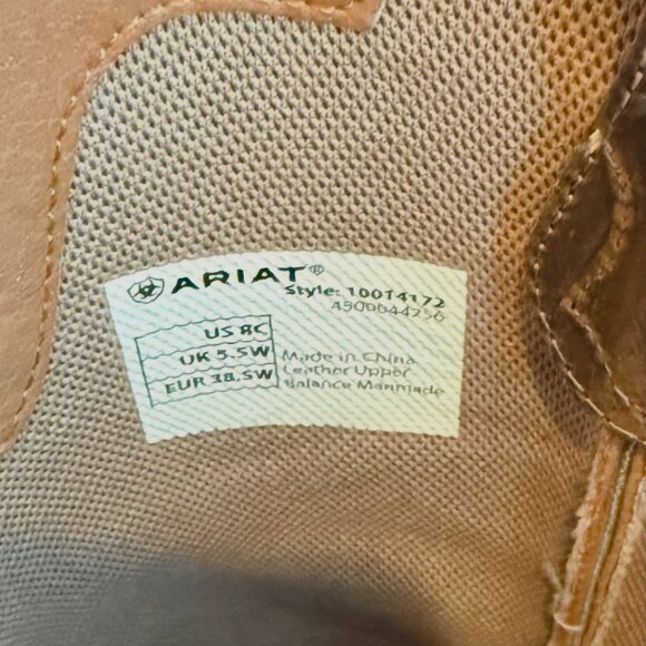 Ariat Women's Square Toe Western Cowboy Boot, Powder Brown/Pink, size 8W - Picture 6 of 7